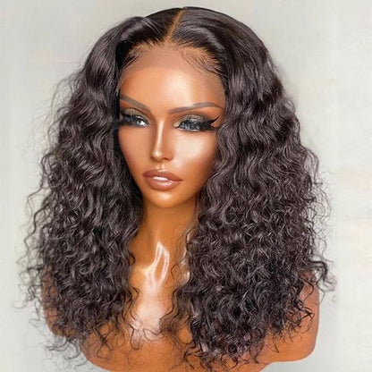 Frontal Human Hair Double Suction Water Wave BOB Wig