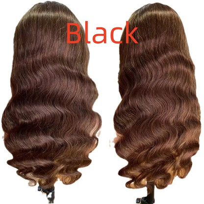 Brown Big Wave Fake Long Curly Wig Head Cover