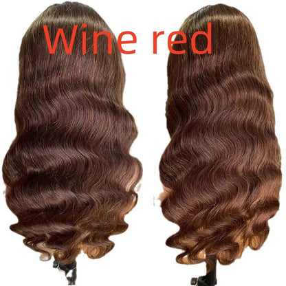 Brown Big Wave Fake Long Curly Wig Head Cover