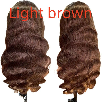 Brown Big Wave Fake Long Curly Wig Head Cover